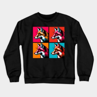 Vivid Vulpine Vision: Pop Art Fox Crewneck Sweatshirt